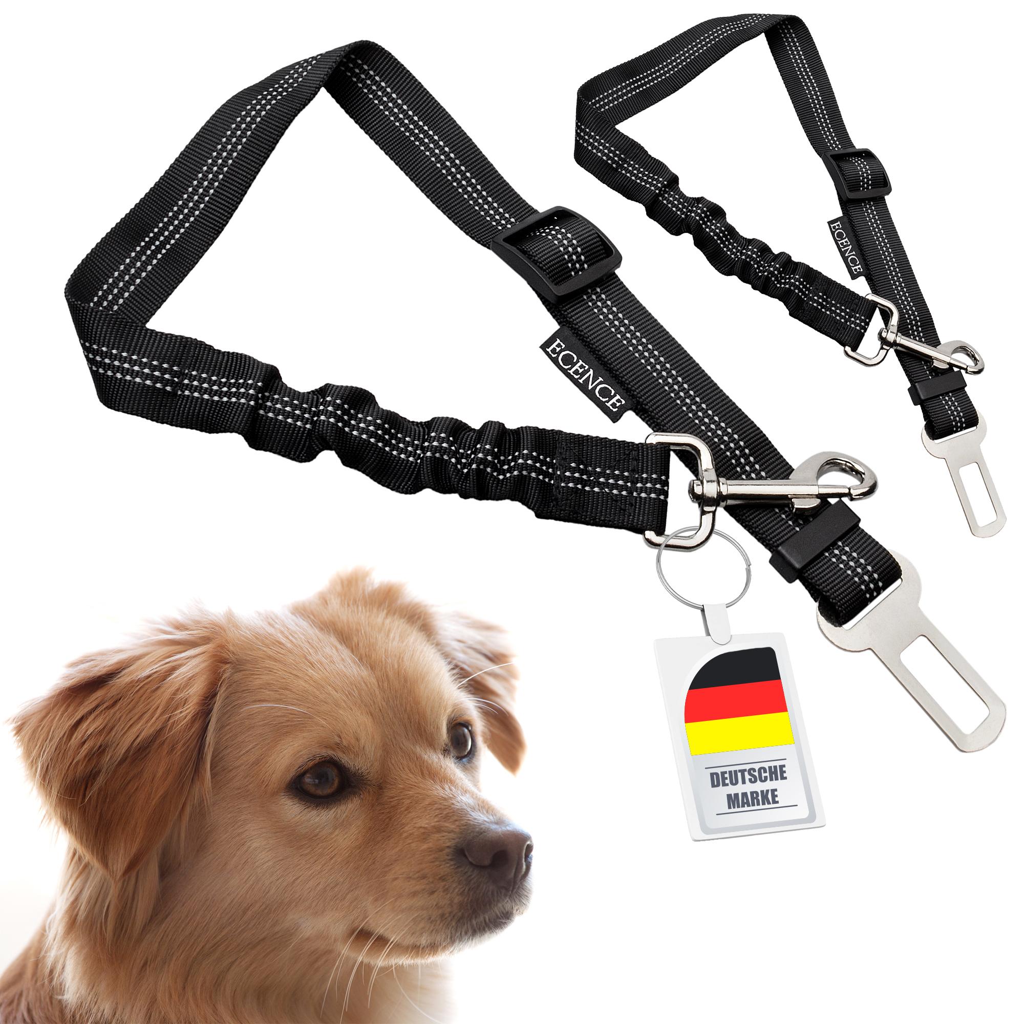 2x Hunde-Gurt Auto Sicherheitsgurt elastisch Anschnallgurt Hundegeschirr