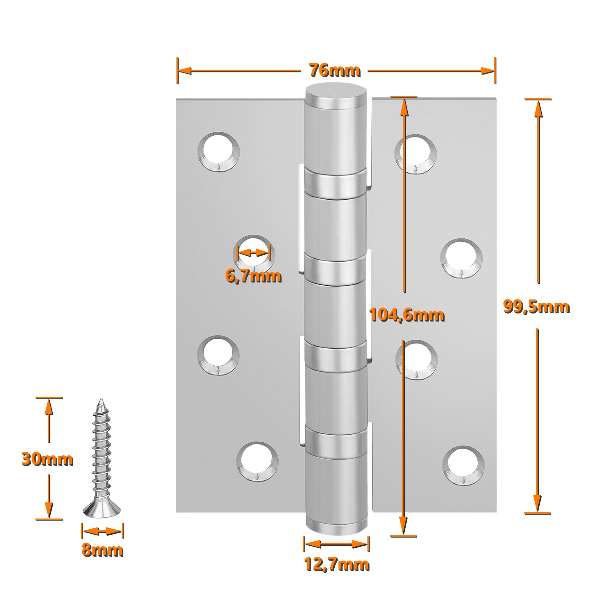 Bisagra para puerta de acero inoxidable 2 unidades, bisagra, herraje | eBay